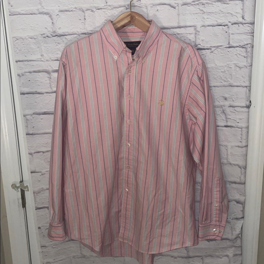 Brooks Brothers Striped Button up long sleeve dress shirt/button down oxford